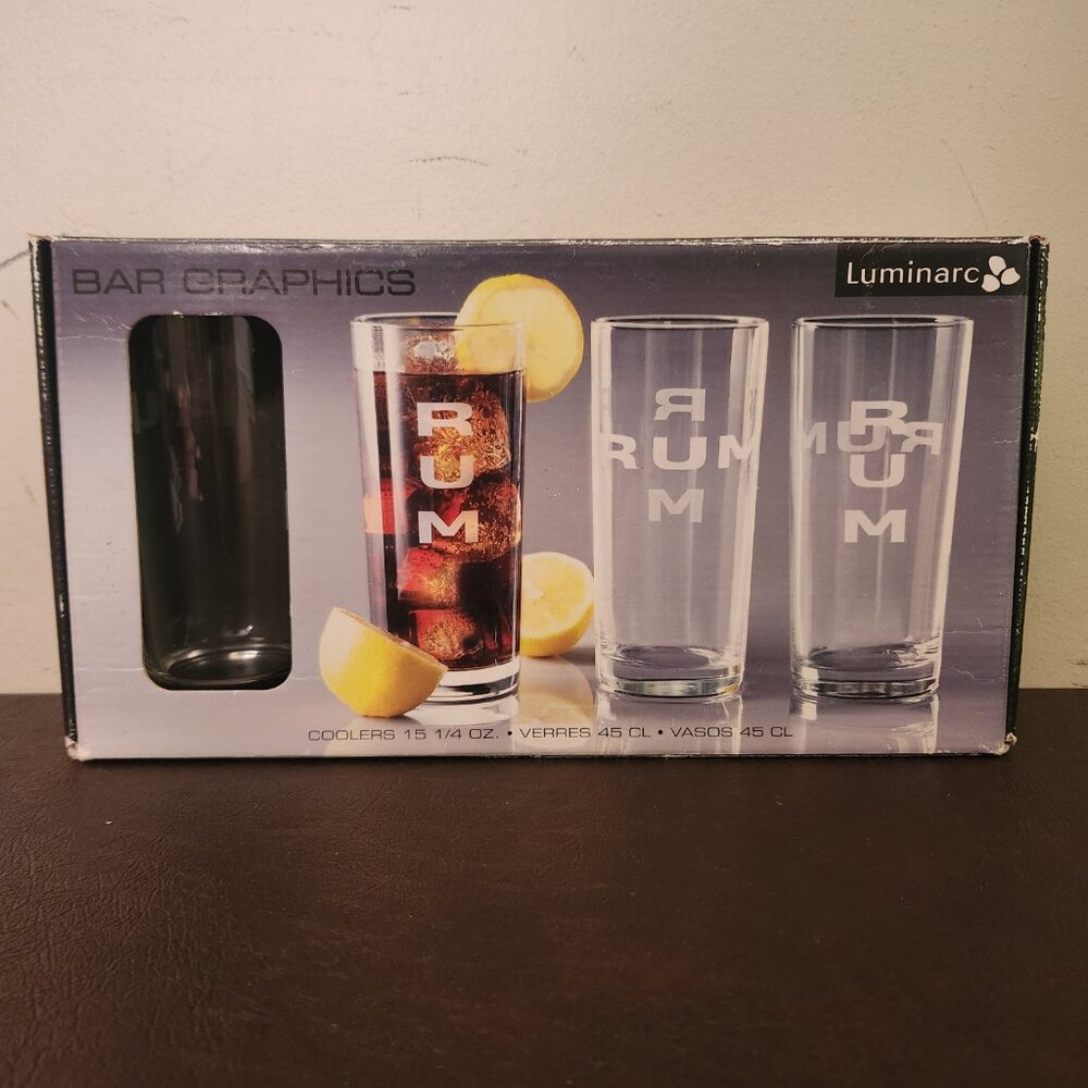 Luminarc - Bar Graphics (4) Rum Coolers (15.1/4oz)